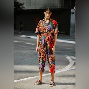 Farm rio Colorful Jumpsuit . Worn once.